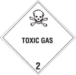 Decker Tape "Toxic Gas" Label, 4" x 4", 500/RL