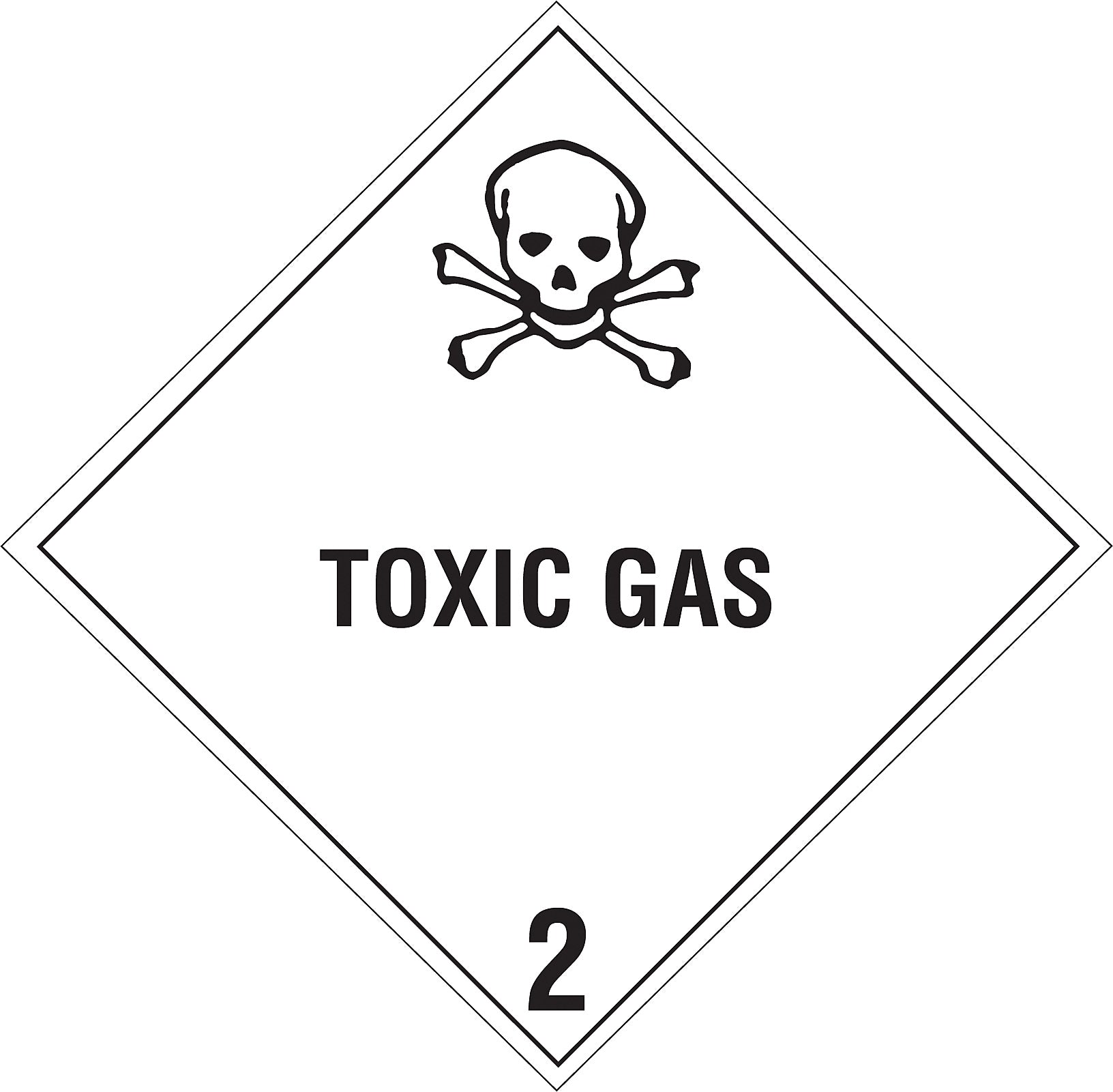 Decker Tape "Toxic Gas" Label, 4" x 4", 500/RL