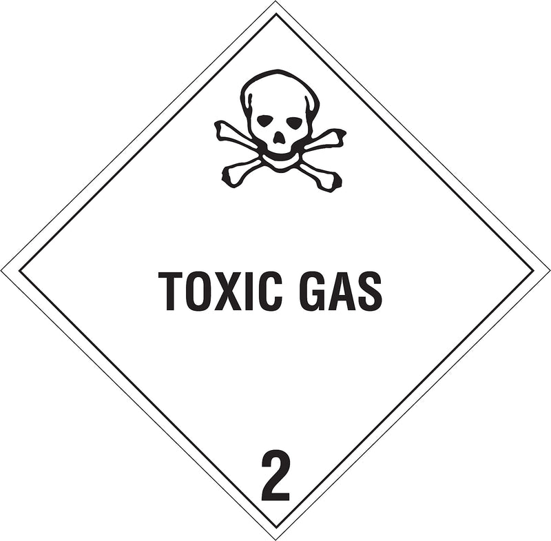 Decker Tape "Toxic Gas" Label, 4" x 4", 500/RL