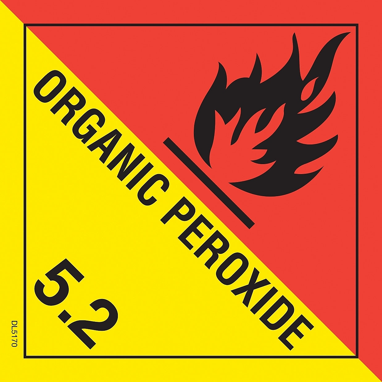 Decker Tape "Organic Peroxide" Label, 4" x 4", 500/RL