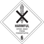 Decker Tape "Harmful Stow Away" Label, 4" x 4", 500/RL