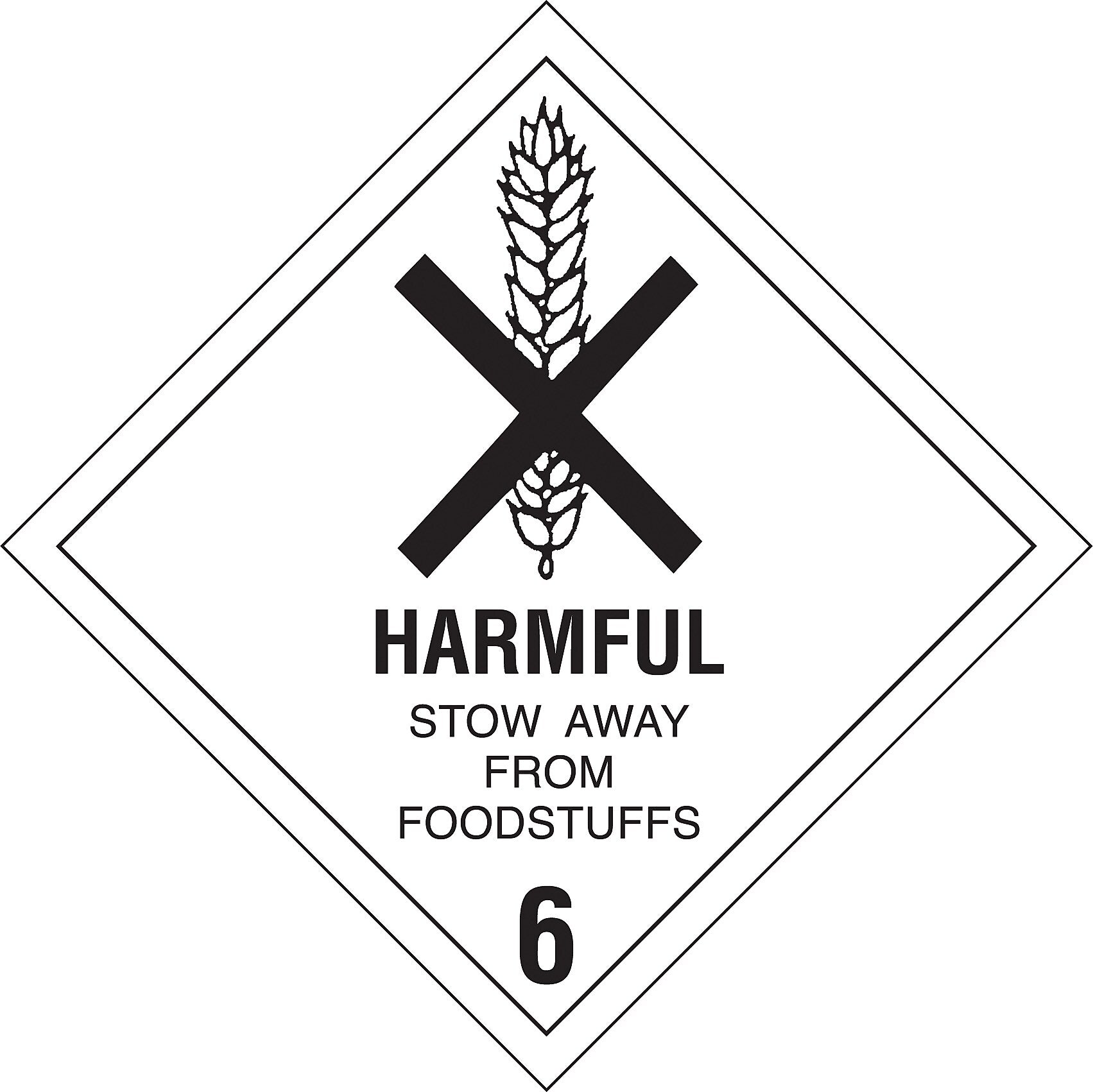 Decker Tape "Harmful Stow Away" Label, 4" x 4", 500/RL