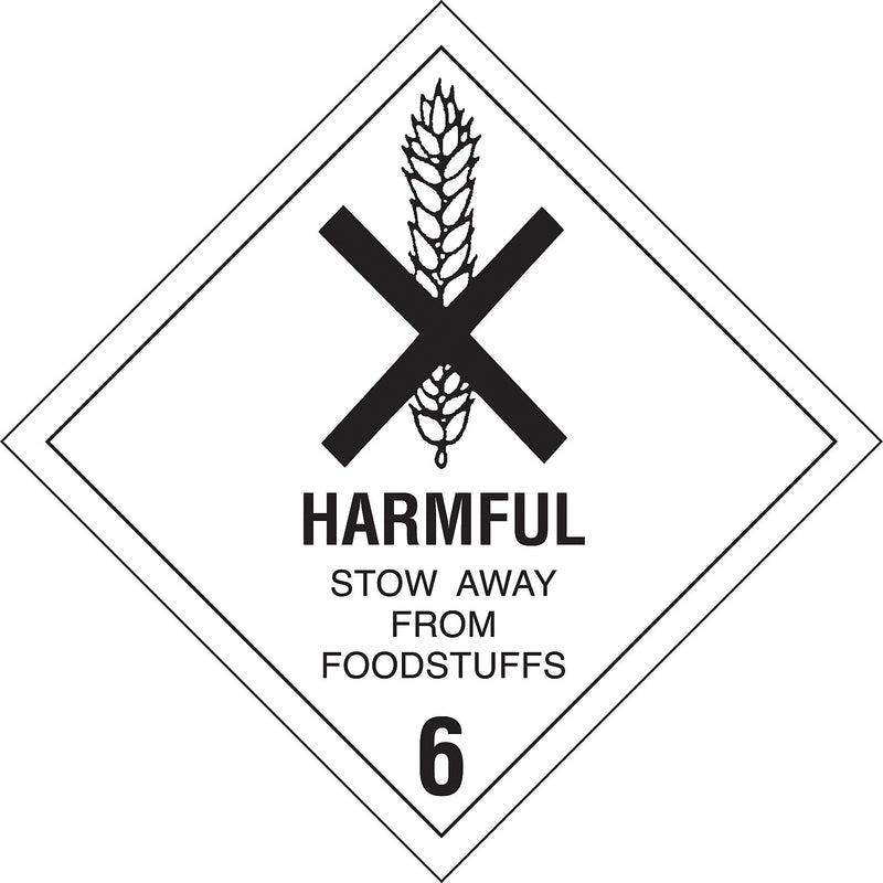 Decker Tape "Harmful Stow Away" Label, 4" x 4", 500/RL
