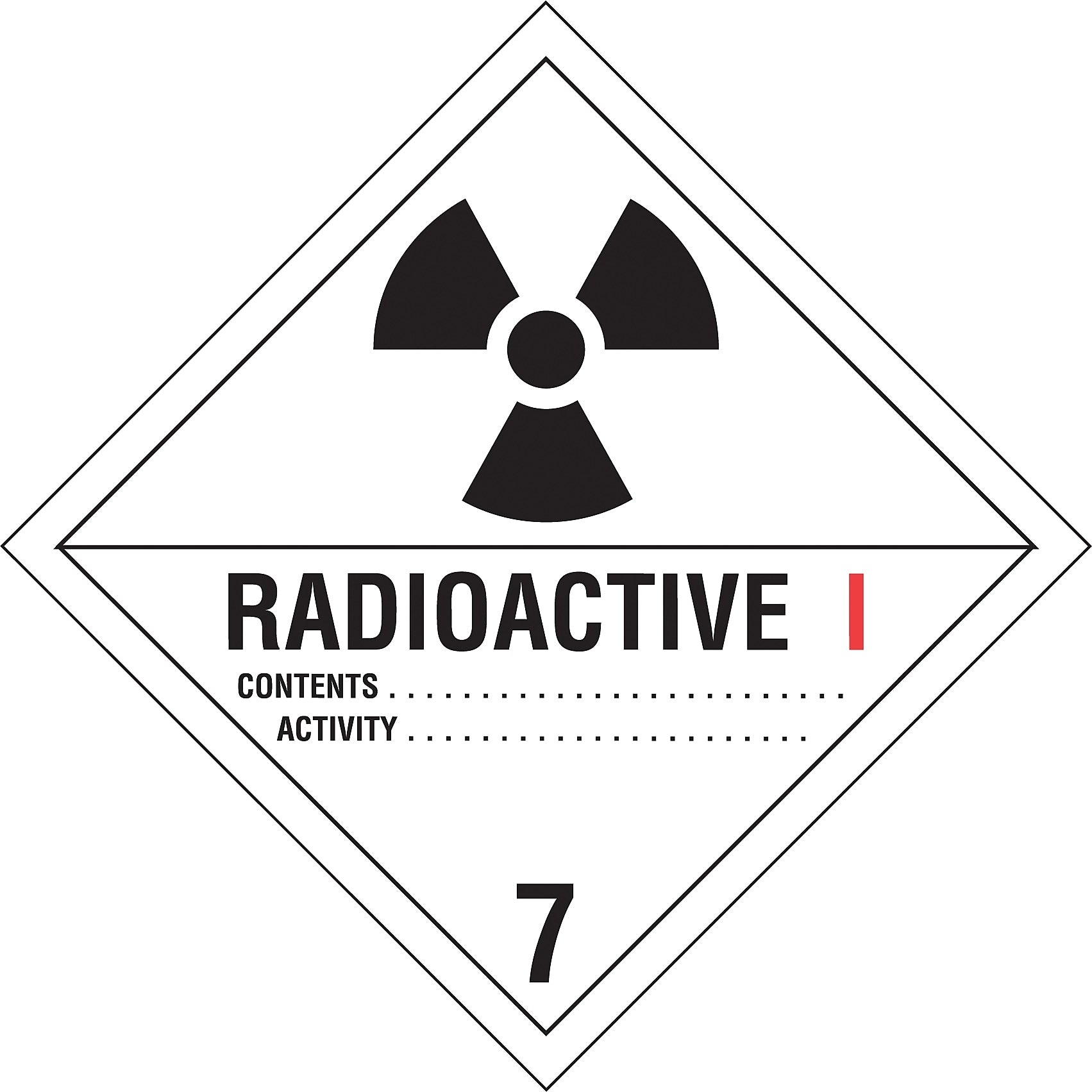Decker Tape "Radioactive 1" Label, 4" x 4", 500/Roll (DL5210C)