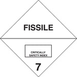 Decker Tape "Fissile" Label, 4" x 4", 500/RL