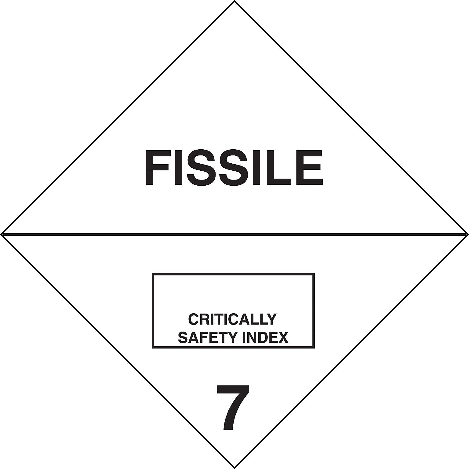 Decker Tape "Fissile" Label, 4" x 4", 500/RL