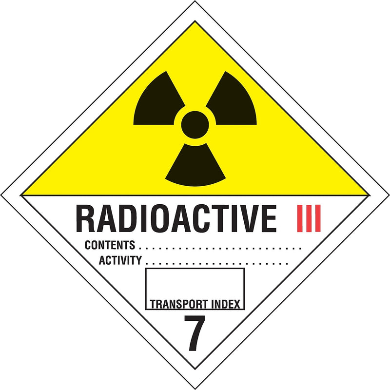 Decker Tape "Radioactive 3" Label, 4" x 4", 500/RL