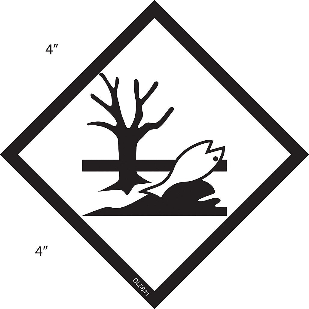 Decker Tape "Environmental Hazard" Label, 4" x 4", 500/Roll (DL5841C)