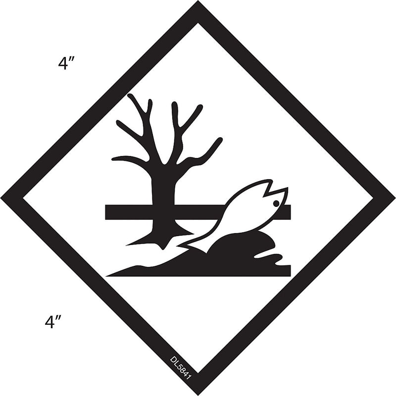 Decker Tape "Environmental Hazard" Label, 4" x 4", 500/Roll (DL5841C)