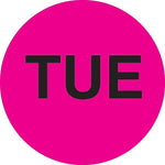 Decker Tape "Tuesday" Label, 1" Diameter, 500/Roll (DL6511F)