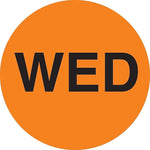 Decker Tape "Wednesday" Label, 2" Diameter, 500/Roll (DL6522C)