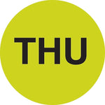 Decker Tape "Thursday" Label, 1" Diameter, 500/Roll (DL6531F)