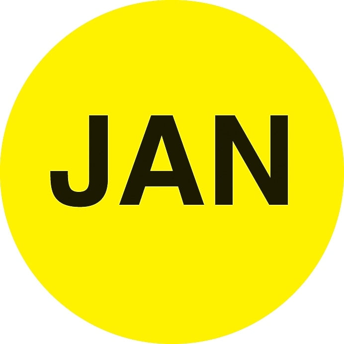 Decker Tape "January" Label, 2" Diameter, 500/Roll (DL6703C)