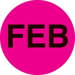 Decker Tape "February" Label, 2" Diameter, 500/Roll (DL6723C)
