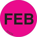 Decker Tape "February" Label, 1" Diameter, 500/Roll (DL6724F)