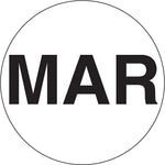 Decker Tape "March" Label, 2" Diameter, 500/Roll (DL6743C)