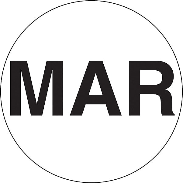 Decker Tape "March" Label, 2" Diameter, 500/Roll (DL6743C)