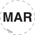 Decker Tape "March" Label, 1" Diameter, 500/Roll (DL6744F)