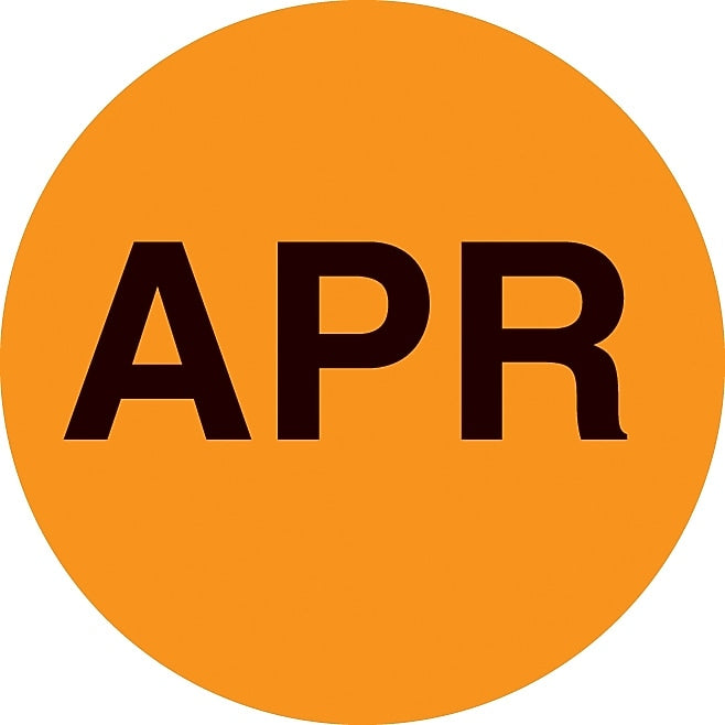 Decker Tape "April" Label, 2" Diameter, 500/Roll (DL6763C)
