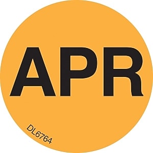 Decker Tape "April" Label, 1" Diameter, 500/Roll (DL6764F)