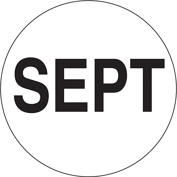 Decker Tape "September" Label, 2" Diameter, 500/Roll (DL6863C)