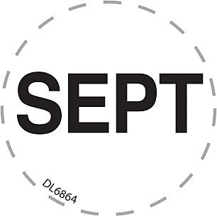 Decker Tape "September" Label, 1" Diameter, 500/Roll (DL6864F)