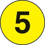 Decker Tape "5" Circle Label, 2" Diameter, 500/Roll (DL6951C)