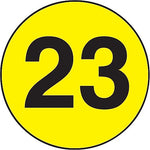Decker Tape "23" Circle Label, 3" Diameter, 500/Roll (DL7070M)