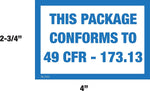 Decker Tape "This Package Conforms To" Label, 4" x 2-3/4", 500/Roll (DL7553C)