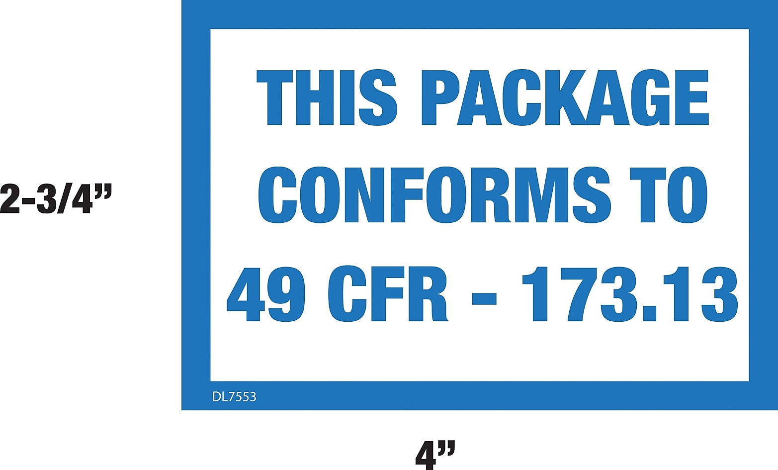 Decker Tape "This Package Conforms To" Label, 4" x 2-3/4", 500/Roll (DL7553C)