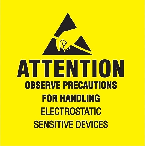 Decker Tape "Attention Observe Precautions for Handling" Label, 4" x 4", 500/Roll (DL9081C)