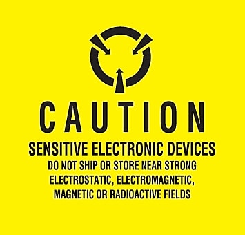Decker Tape "Caution Sensitive Electronic Devices" Label, 4" x 4", 500/Roll (DL9100C)