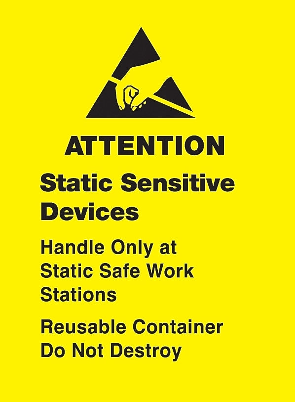 Decker Tape "Attention Static Sensitive Devices" Label, 1" x 1-1/2", 500/Roll (DL9130A)