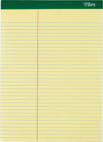 TOPS Double Docket Writing Tablets, 8-1/2" x 11-3/4", Law Ruled, Canary, 100 Sheets/Pad, 6 Pads/Pack (63396)