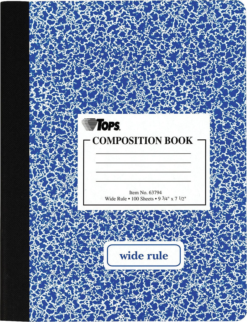 TOPS 1-Subject Composition Notebooks, 7.5" x 9.75", Wide Ruled, 100 Sheets, Each (63794)