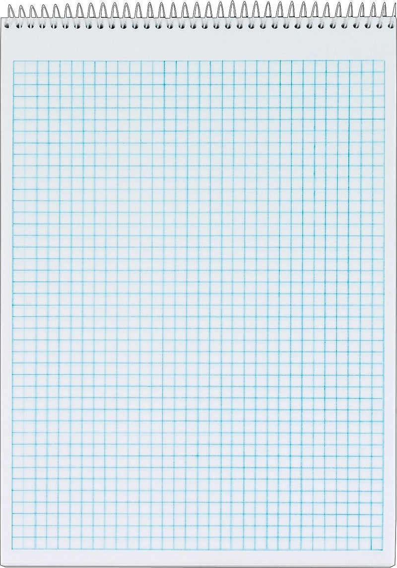 TOPS Docket Graph Pad, 8-1/2" x 11-3/4", 4 x 4 Graph Ruled, Blue, 70 Sheets/Pad (63801)
