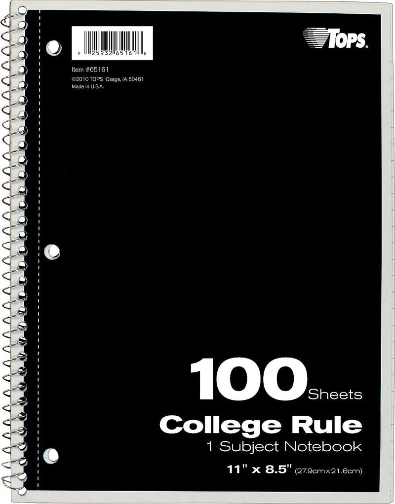 Oxford 1-Subject Notebook, 8.5" x 11", College Ruled, 100 Sheets (65161)