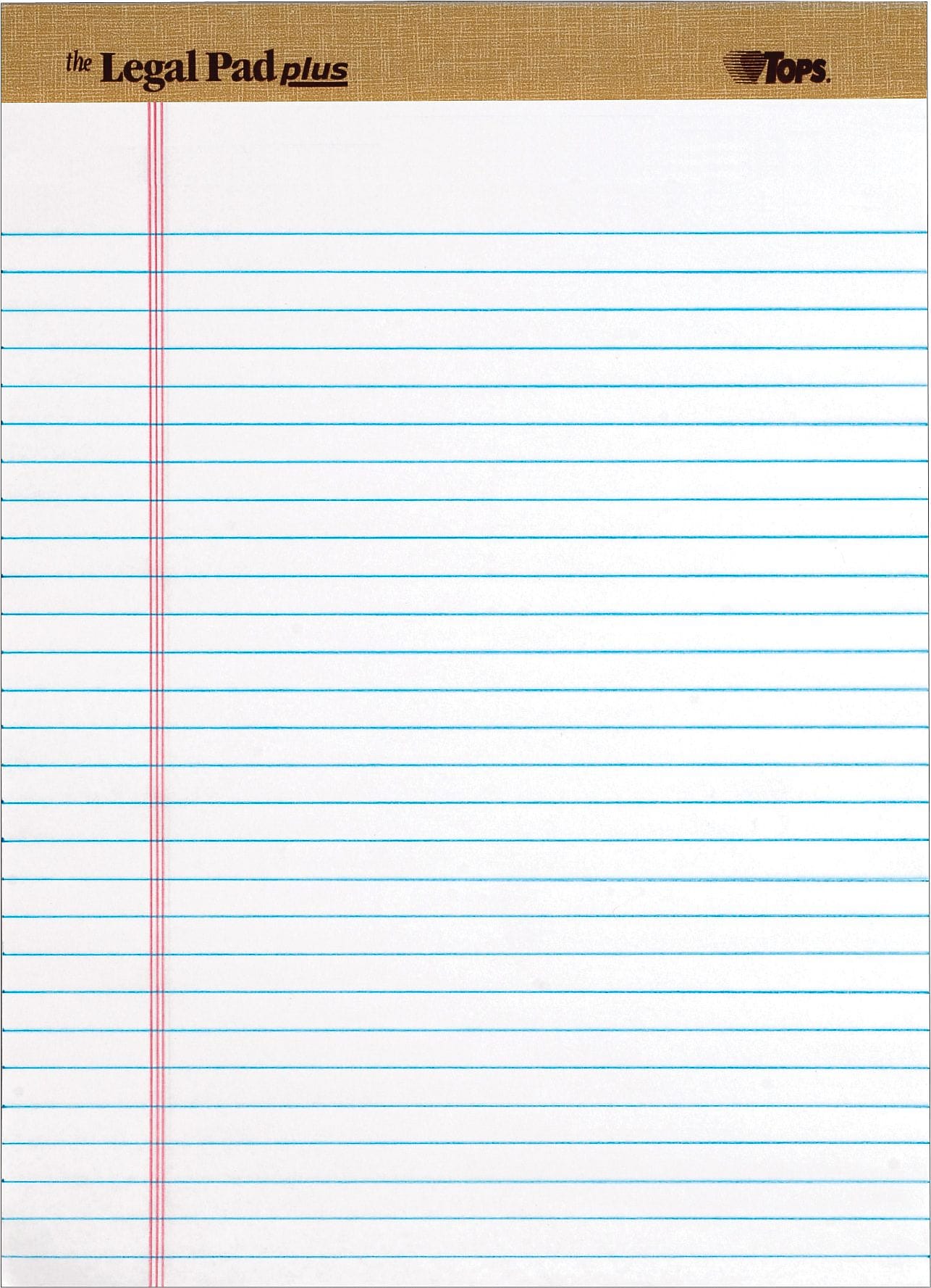 TOPS The Legal Pad Plus Writing Pads, 8-1/2" x 11-3/4", Legal Ruled, White, 50 Sheets/Pad, 12 Pads/Pack (71533)