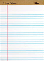 TOPS The Legal Pad Plus Writing Pads, 8-1/2" x 11-3/4", Legal Ruled, White, 50 Sheets/Pad, 12 Pads/Pack (71533)