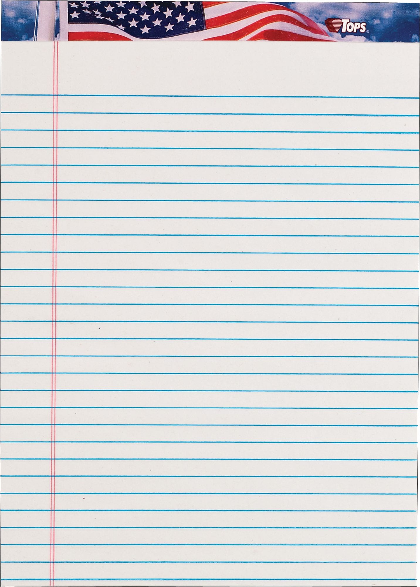 TOPS Recycled American Pride Writing Tablet, 8-1/2" x 11-3/4", Legal Ruled, White, 50 Sheets/Pad, 12 Pads/Pack (75140)