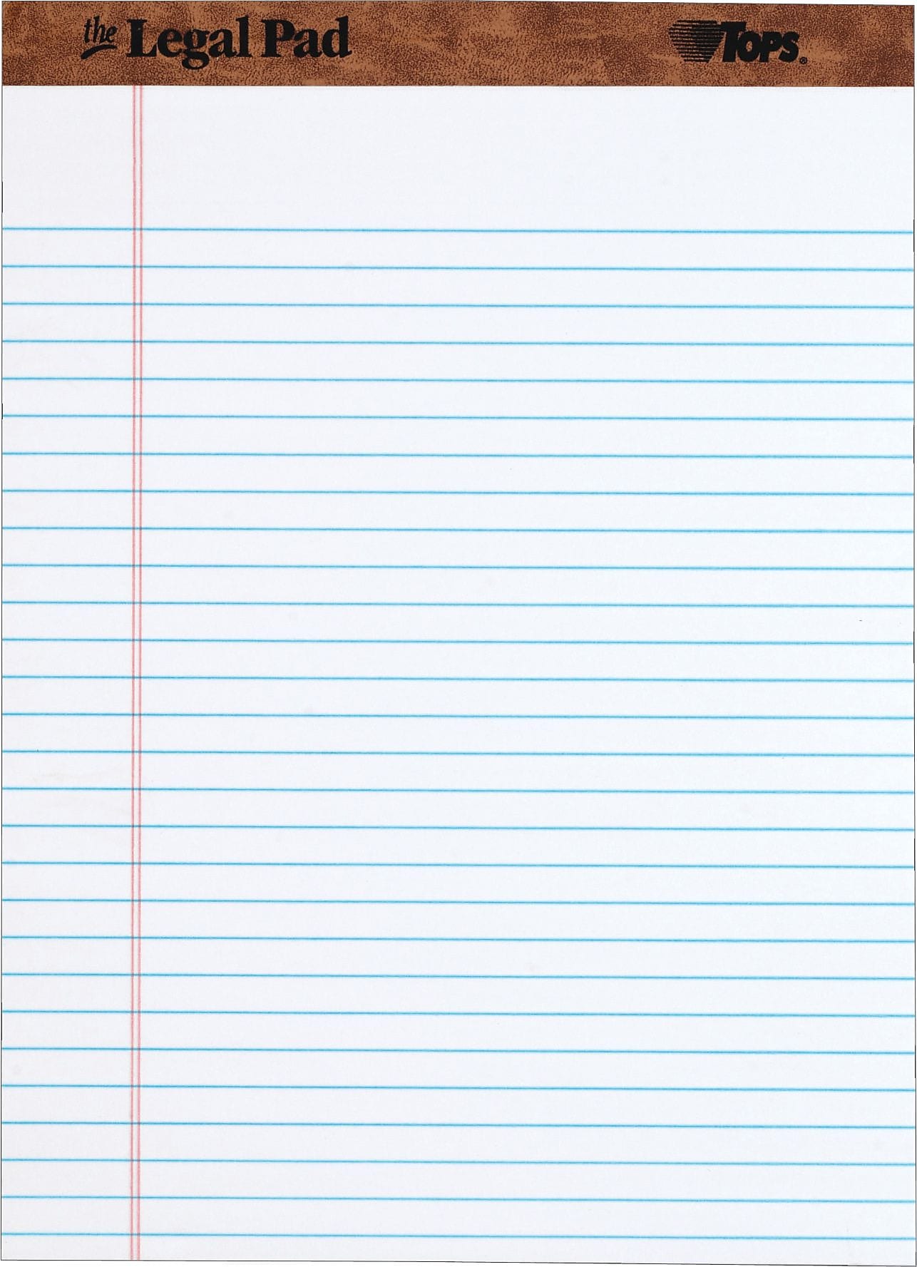 TOPS The Legal Pad Notepad, 8.5" x 11.75", Wide Ruled, White, 50 Sheets/Pad, 1 Pad/Pack (TOP 7533)