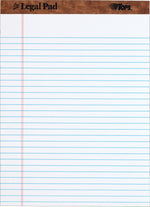 TOPS The Legal Pad Notepad, 8.5" x 11.75", Wide Ruled, White, 50 Sheets/Pad, 1 Pad/Pack (TOP 7533)
