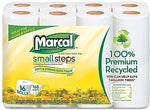 Marcal Small Steps 100% Premium Recycled Toilet Paper, 2-Ply, 196 Sheets/Roll, 96 Rolls/Case