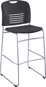 Safco® Vy™ Bistro Sled Base Chair, Plastic, Black, Seat: 18 1/2"W X 17"D, Back: 19 1/2"W X 16"H