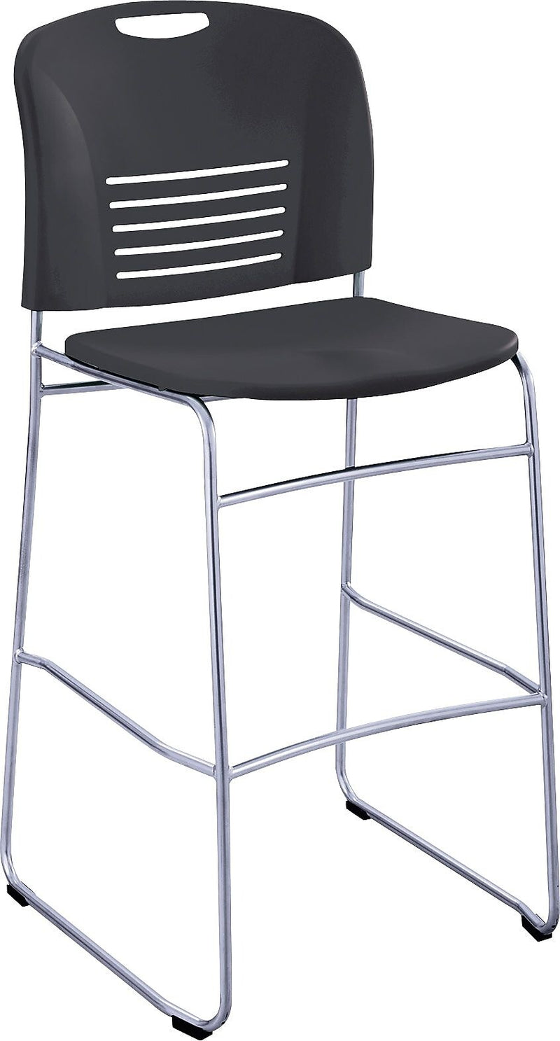 Safco® Vy™ Bistro Sled Base Chair, Plastic, Black, Seat: 18 1/2"W X 17"D, Back: 19 1/2"W X 16"H