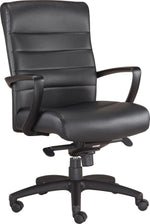 Raynor Manchester Mid-Back Executive Chair, Leather, Black, Seat: 20"W x 20"D, Back: 23 1/2"W x 19 1/2" - 22"H