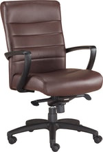 Raynor Manchester Mid-Back Executive Chair, Leather, Brown, Seat: 20"W x 20"D, Back: 23 1/2"W x 19 1/2" - 22"H