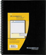 Cambridge 1-Subject Professional Notebooks, 8.5" x 11", Wide Ruled, 80 Sheets, Black (06066)
