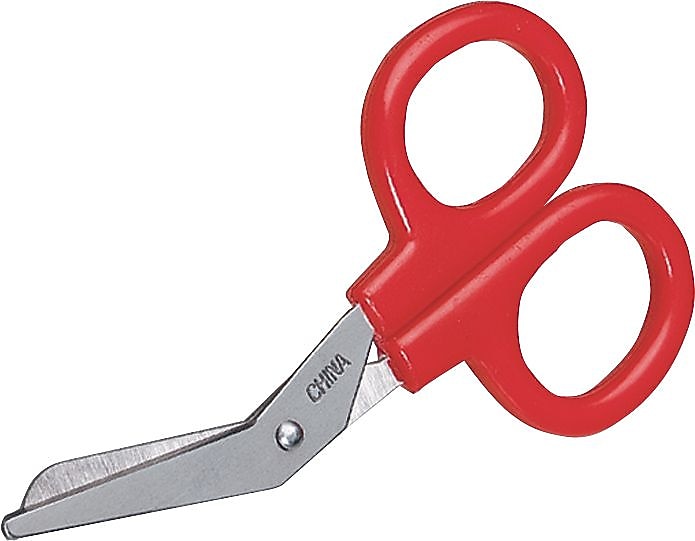First Aid Only Kit Scissors with 4" Angled Blade, Red (730010)