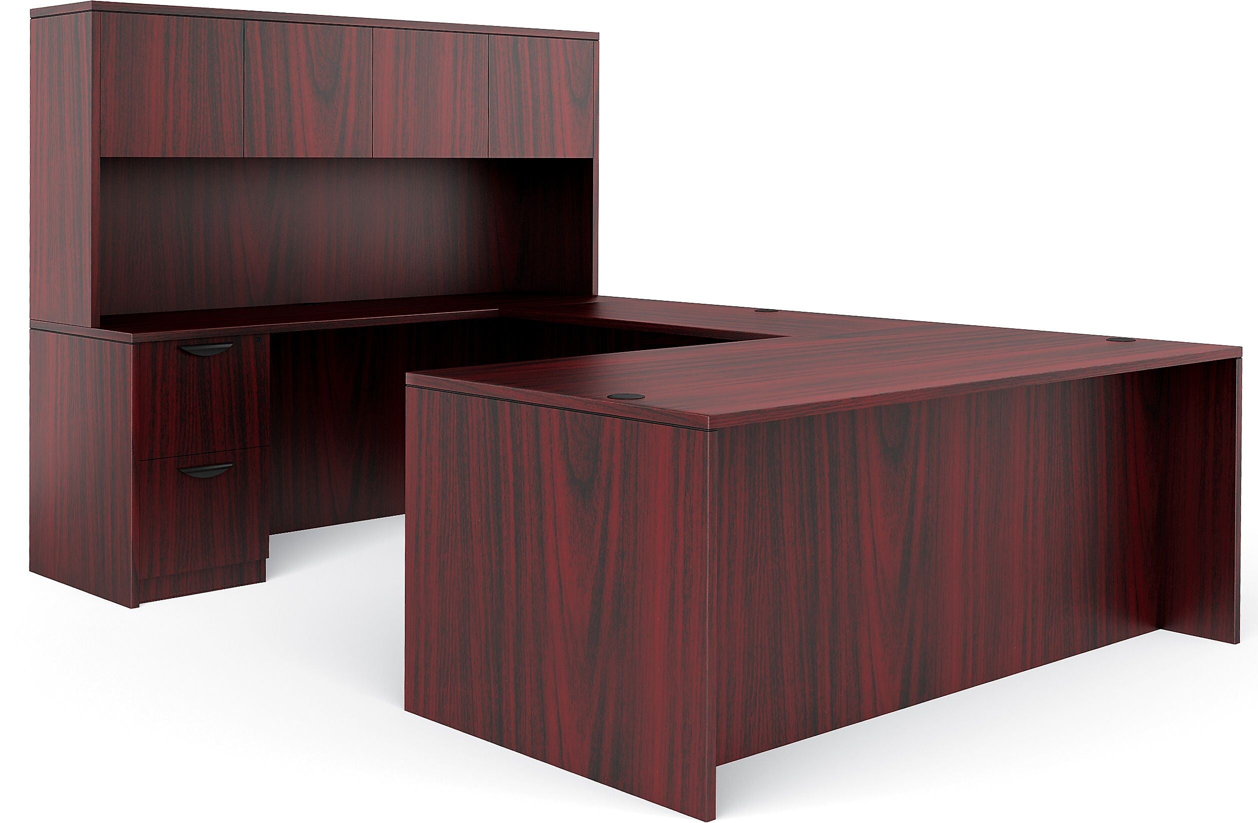 Offices to Go Laminate Executive Desk Bundle, American Mahogany (TDOTG2-AML)
